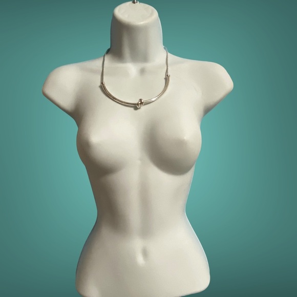 ALFANI Silver Tone Knot Collar Necklace - Picture 5 of 10